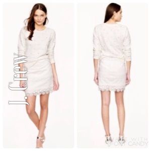 J. Crew White Mini Skirt with Daisy Lace